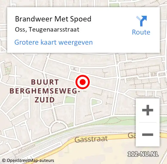 Locatie op kaart van de 112 melding: Brandweer Met Spoed Naar Oss, Teugenaarsstraat op 30 december 2024 21:21