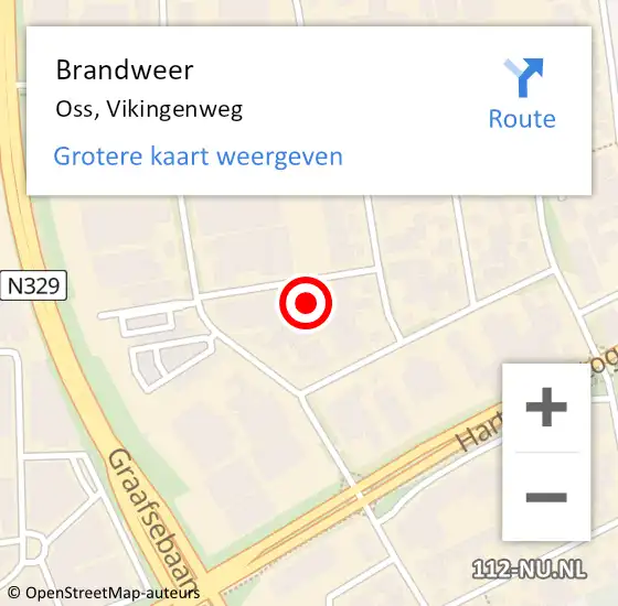 Locatie op kaart van de 112 melding: Brandweer Oss, Vikingenweg op 30 december 2024 21:24