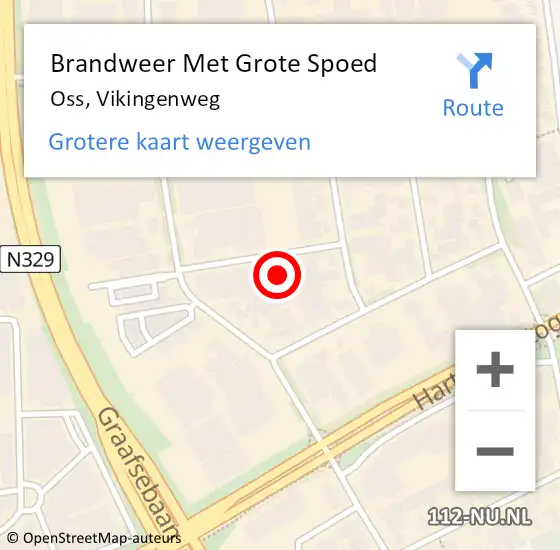 Locatie op kaart van de 112 melding: Brandweer Met Grote Spoed Naar Oss, Vikingenweg op 30 december 2024 21:24