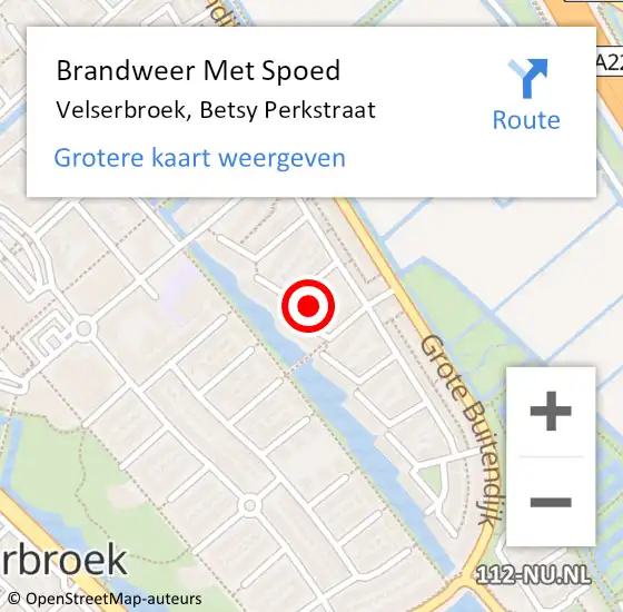 Locatie op kaart van de 112 melding: Brandweer Met Spoed Naar Velserbroek, Betsy Perkstraat op 30 december 2024 22:01