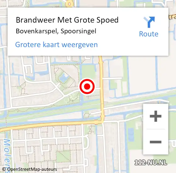 Locatie op kaart van de 112 melding: Brandweer Met Grote Spoed Naar Bovenkarspel, Spoorsingel op 19 oktober 2013 14:14