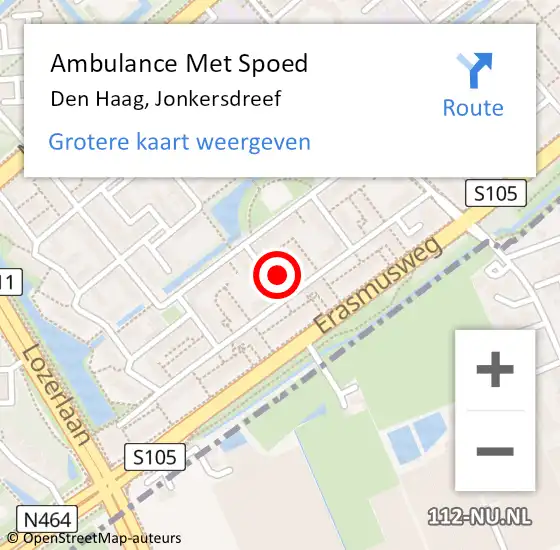 Locatie op kaart van de 112 melding: Ambulance Met Spoed Naar Den Haag, Jonkersdreef op 30 december 2024 23:49