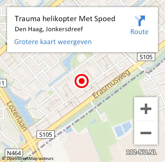 Locatie op kaart van de 112 melding: Trauma helikopter Met Spoed Naar Den Haag, Jonkersdreef op 31 december 2024 00:11