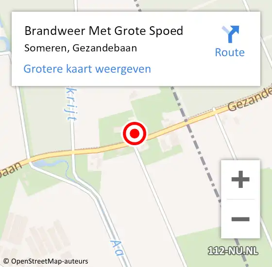 Locatie op kaart van de 112 melding: Brandweer Met Grote Spoed Naar Someren, Gezandebaan op 31 december 2024 00:36