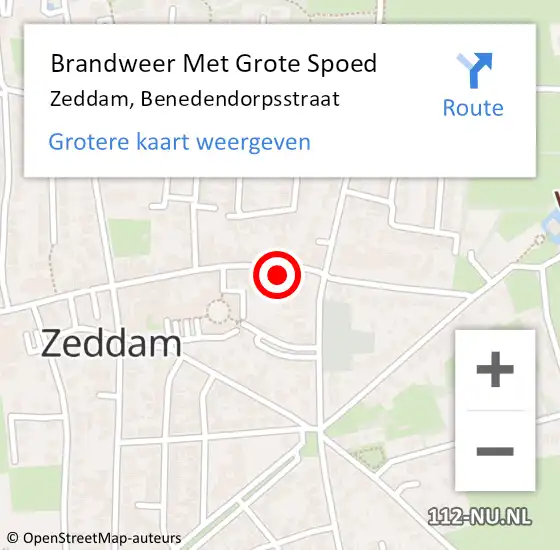 Locatie op kaart van de 112 melding: Brandweer Met Grote Spoed Naar Zeddam, Benedendorpsstraat op 31 december 2024 01:58