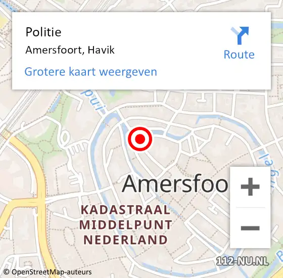 Locatie op kaart van de 112 melding: Politie Amersfoort, Havik op 31 december 2024 02:53