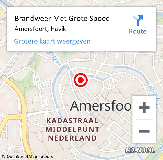 Locatie op kaart van de 112 melding: Brandweer Met Grote Spoed Naar Amersfoort, Havik op 31 december 2024 02:54