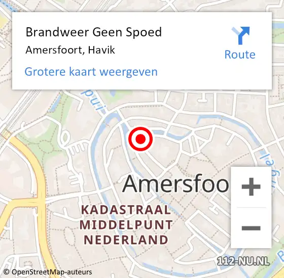 Locatie op kaart van de 112 melding: Brandweer Geen Spoed Naar Amersfoort, Havik op 31 december 2024 02:58