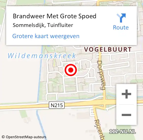 Locatie op kaart van de 112 melding: Brandweer Met Grote Spoed Naar Sommelsdijk, Tuinfluiter op 31 december 2024 05:07