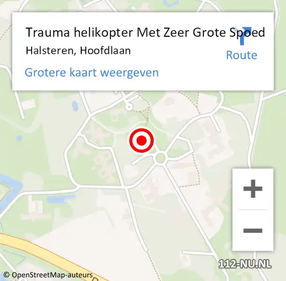 Locatie op kaart van de 112 melding: Trauma helikopter Met Zeer Grote Spoed Naar Halsteren, Hoofdlaan op 31 december 2024 05:25