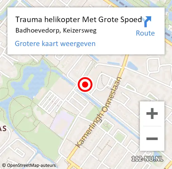 Locatie op kaart van de 112 melding: Trauma helikopter Met Grote Spoed Naar Badhoevedorp, Keizersweg op 31 december 2024 05:36