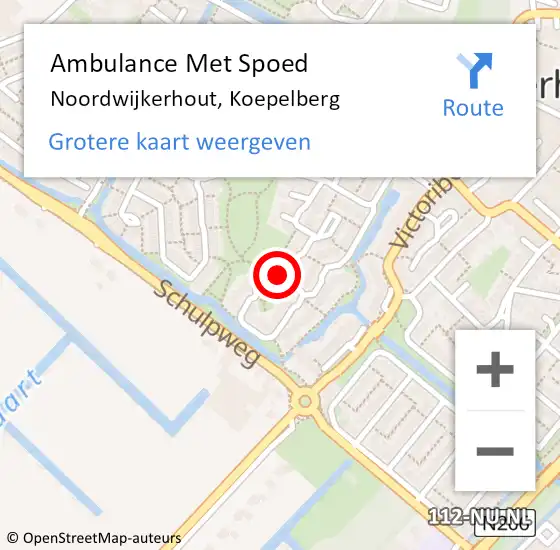 Locatie op kaart van de 112 melding: Ambulance Met Spoed Naar Noordwijkerhout, Koepelberg op 31 december 2024 06:17