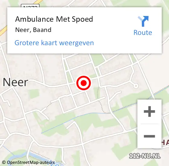 Locatie op kaart van de 112 melding: Ambulance Met Spoed Naar Neer, Baand op 31 december 2024 07:24