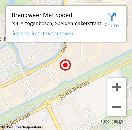 Locatie op kaart van de 112 melding: Brandweer Met Spoed Naar 's-Hertogenbosch, Speldenmakerstraat op 31 december 2024 07:53