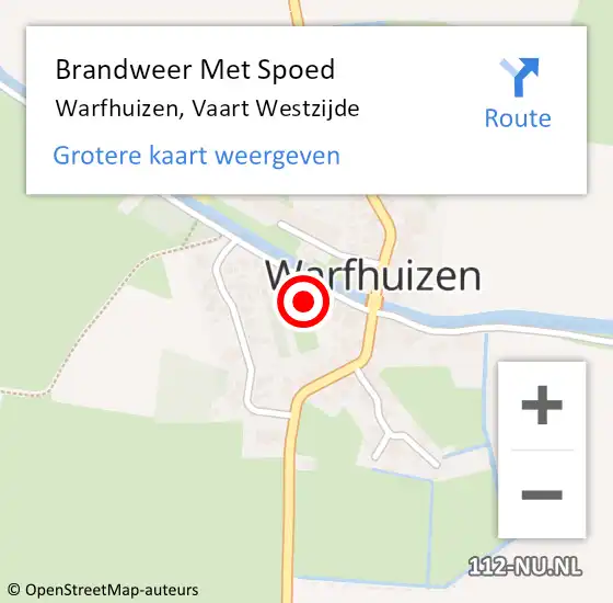 Locatie op kaart van de 112 melding: Brandweer Met Spoed Naar Warfhuizen, Vaart Westzijde op 31 december 2024 09:16