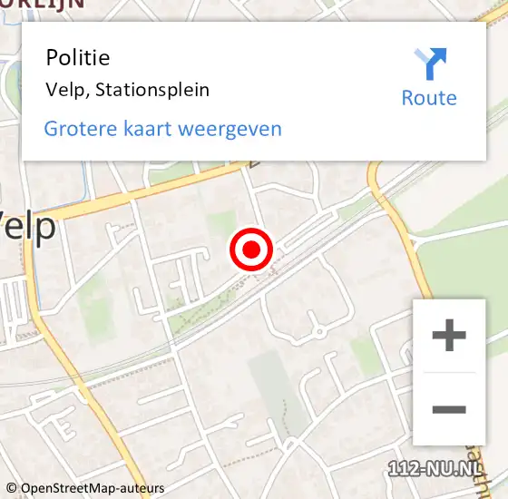 Locatie op kaart van de 112 melding: Politie Velp, Stationsplein op 31 december 2024 09:24