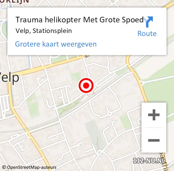 Locatie op kaart van de 112 melding: Trauma helikopter Met Grote Spoed Naar Velp, Stationsplein op 31 december 2024 09:25