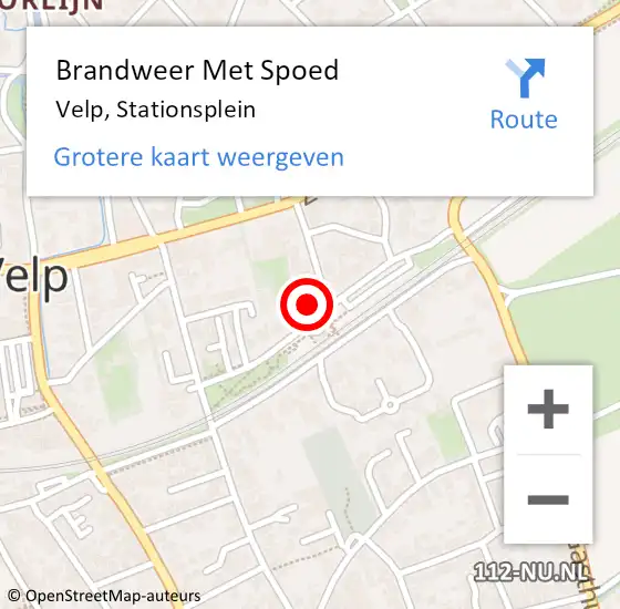 Locatie op kaart van de 112 melding: Brandweer Met Spoed Naar Velp, Stationsplein op 31 december 2024 09:31