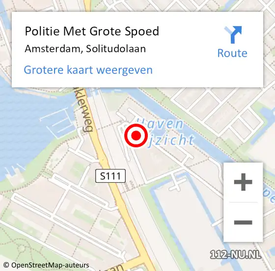 Locatie op kaart van de 112 melding: Politie Met Grote Spoed Naar Amsterdam, Solitudolaan op 31 december 2024 09:37