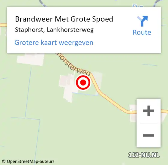 Locatie op kaart van de 112 melding: Brandweer Met Grote Spoed Naar Staphorst, Lankhorsterweg op 31 december 2024 09:52