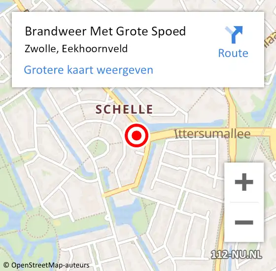 Locatie op kaart van de 112 melding: Brandweer Met Grote Spoed Naar Zwolle, Eekhoornveld op 31 december 2024 09:55