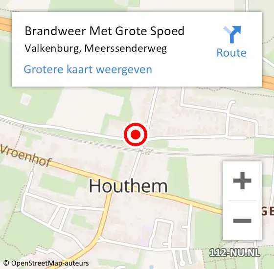 Locatie op kaart van de 112 melding: Brandweer Met Grote Spoed Naar Valkenburg, Meerssenderweg op 31 december 2024 09:56