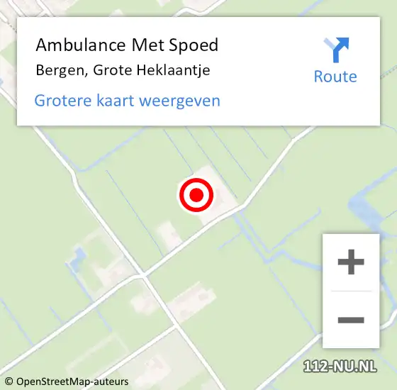 Locatie op kaart van de 112 melding: Ambulance Met Spoed Naar Bergen, Grote Heklaantje op 31 december 2024 10:54