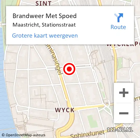 Locatie op kaart van de 112 melding: Brandweer Met Spoed Naar Maastricht, Stationsstraat op 31 december 2024 11:48