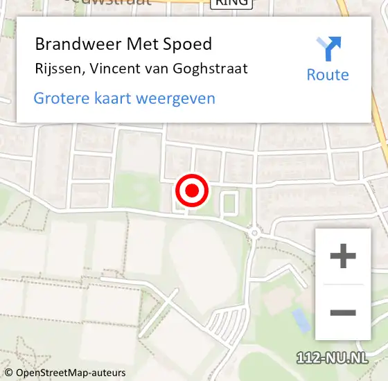 Locatie op kaart van de 112 melding: Brandweer Met Spoed Naar Rijssen, Vincent van Goghstraat op 31 december 2024 11:51