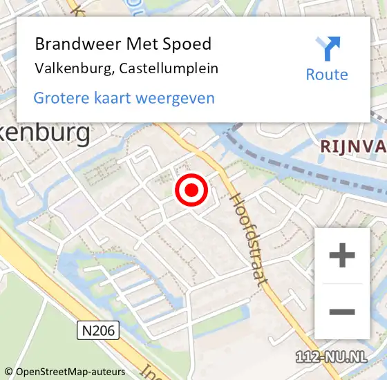 Locatie op kaart van de 112 melding: Brandweer Met Spoed Naar Valkenburg, Castellumplein op 31 december 2024 12:29