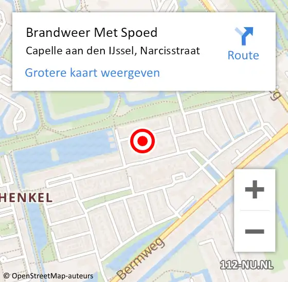 Locatie op kaart van de 112 melding: Brandweer Met Spoed Naar Capelle aan den IJssel, Narcisstraat op 31 december 2024 12:53