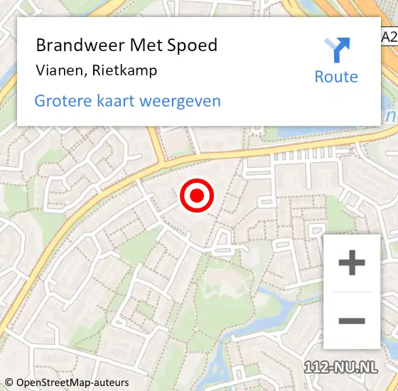 Locatie op kaart van de 112 melding: Brandweer Met Spoed Naar Vianen, Rietkamp op 31 december 2024 12:57