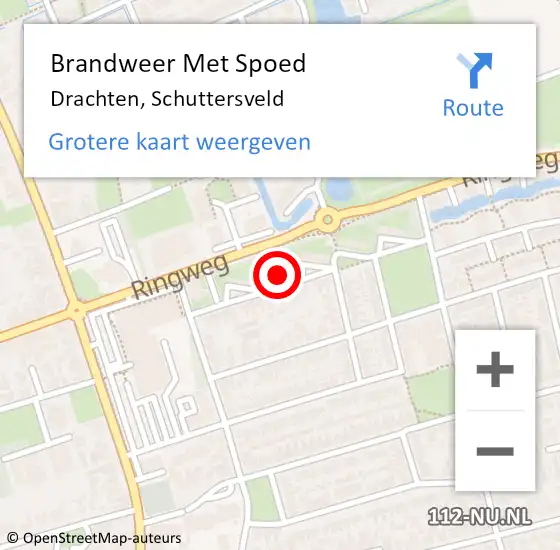 Locatie op kaart van de 112 melding: Brandweer Met Spoed Naar Drachten, Schuttersveld op 31 december 2024 13:02