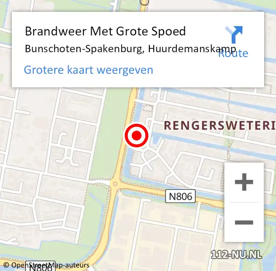 Locatie op kaart van de 112 melding: Brandweer Met Grote Spoed Naar Bunschoten-Spakenburg, Huurdemanskamp op 31 december 2024 13:15