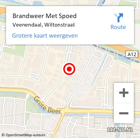 Locatie op kaart van de 112 melding: Brandweer Met Spoed Naar Veenendaal, Wiltonstraat op 31 december 2024 13:17