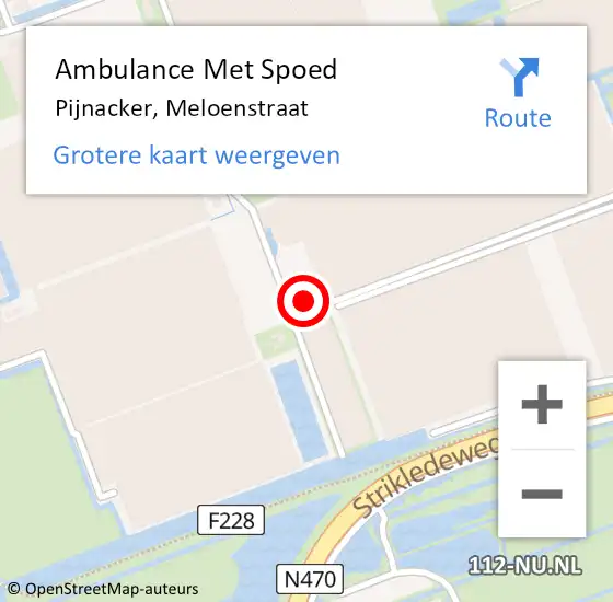 Locatie op kaart van de 112 melding: Ambulance Met Spoed Naar Pijnacker, Meloenstraat op 31 december 2024 13:35