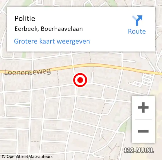 Locatie op kaart van de 112 melding: Politie Eerbeek, Boerhaavelaan op 31 december 2024 14:06