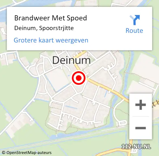 Locatie op kaart van de 112 melding: Brandweer Met Spoed Naar Deinum, Spoorstrjitte op 31 december 2024 14:17