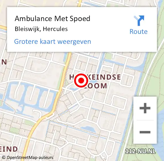 Locatie op kaart van de 112 melding: Ambulance Met Spoed Naar Bleiswijk, Hercules op 31 december 2024 14:18