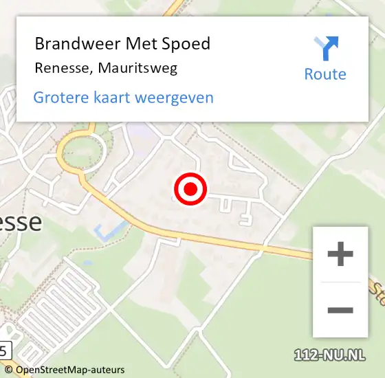 Locatie op kaart van de 112 melding: Brandweer Met Spoed Naar Renesse, Mauritsweg op 31 december 2024 14:29