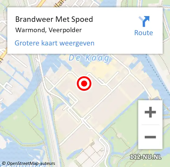 Locatie op kaart van de 112 melding: Brandweer Met Spoed Naar Warmond, Veerpolder op 31 december 2024 14:38