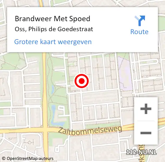 Locatie op kaart van de 112 melding: Brandweer Met Spoed Naar Oss, Philips de Goedestraat op 31 december 2024 14:46