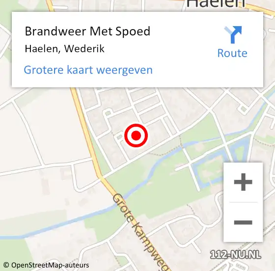 Locatie op kaart van de 112 melding: Brandweer Met Spoed Naar Haelen, Wederik op 31 december 2024 14:47