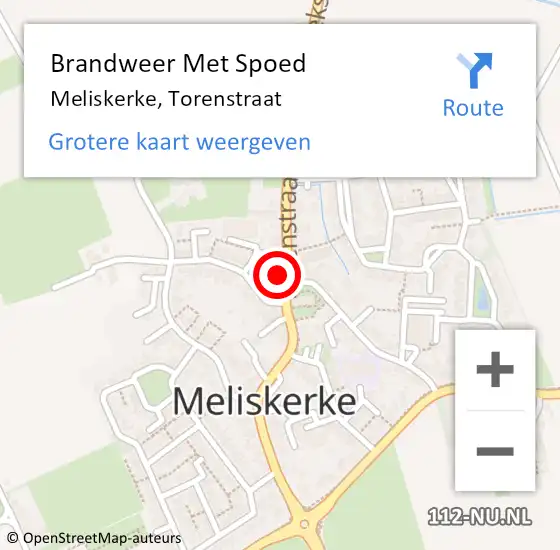 Locatie op kaart van de 112 melding: Brandweer Met Spoed Naar Meliskerke, Torenstraat op 31 december 2024 14:49