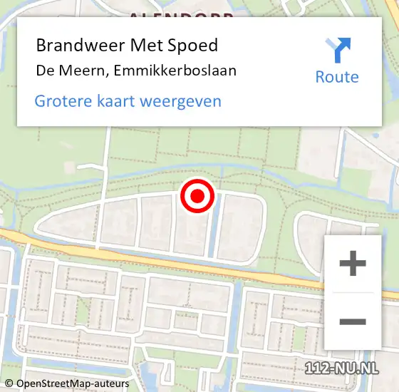 Locatie op kaart van de 112 melding: Brandweer Met Spoed Naar De Meern, Emmikkerboslaan op 31 december 2024 14:49