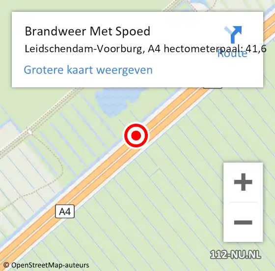 Locatie op kaart van de 112 melding: Brandweer Met Spoed Naar Leidschendam-Voorburg, A4 hectometerpaal: 41,6 op 31 december 2024 14:50