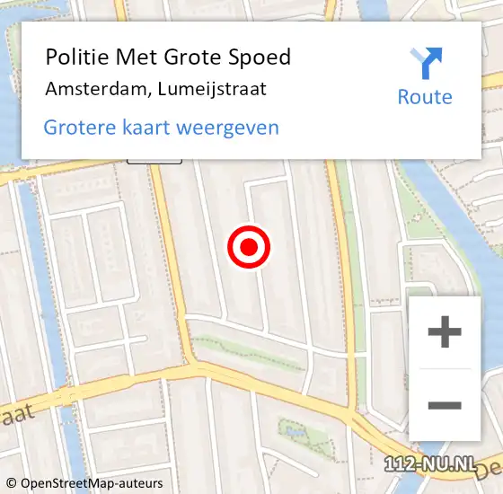 Locatie op kaart van de 112 melding: Politie Met Grote Spoed Naar Amsterdam, Lumeijstraat op 31 december 2024 15:04