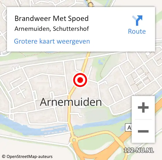 Locatie op kaart van de 112 melding: Brandweer Met Spoed Naar Arnemuiden, Schuttershof op 31 december 2024 15:15