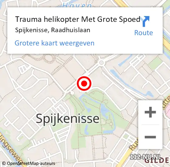 Locatie op kaart van de 112 melding: Trauma helikopter Met Grote Spoed Naar Spijkenisse, Raadhuislaan op 31 december 2024 15:23