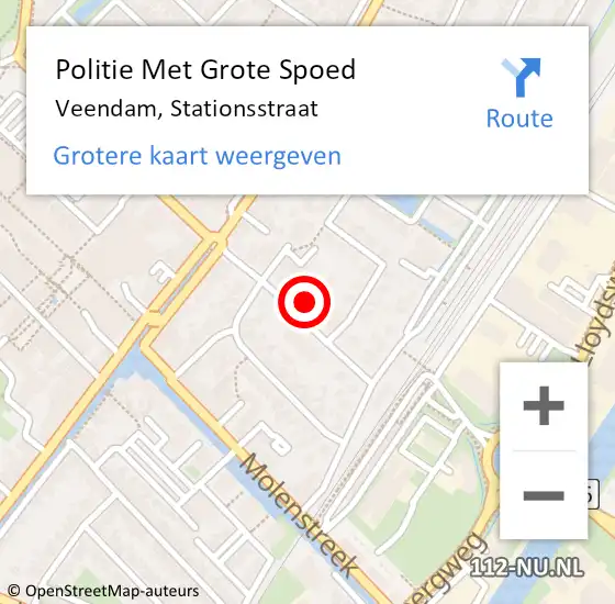 Locatie op kaart van de 112 melding: Politie Met Grote Spoed Naar Veendam, Stationsstraat op 31 december 2024 15:33